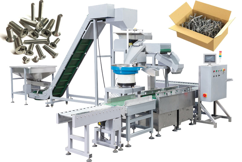 Automatic 10kg 15kg 20kg 25kg Large Weigh Filling Boxing Packing Machine For Fasteners, Hardwares, Screw Etc.