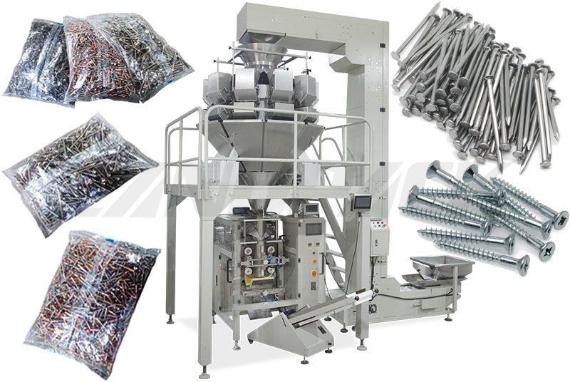 Automatic Nail Pouch Packing Machine With Multihead Weigher