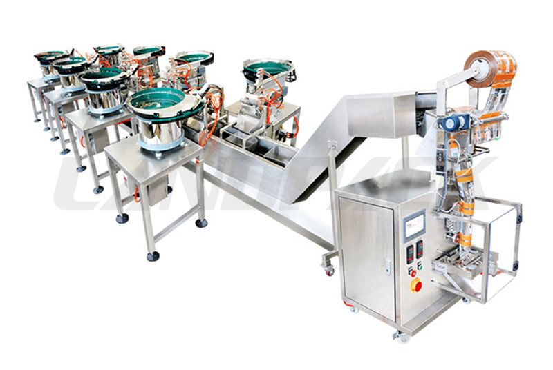 Automatic Hardware/ Furniture Fittings Counting Packing Machine With 8 Vibrate Feeder